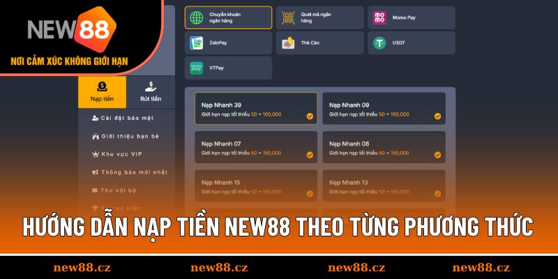 Chia sẻ các bước để nạp tiền vào tài khoản